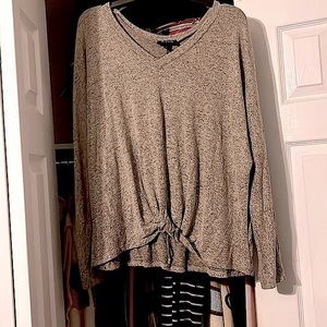 Casual Grey Tie Sweater